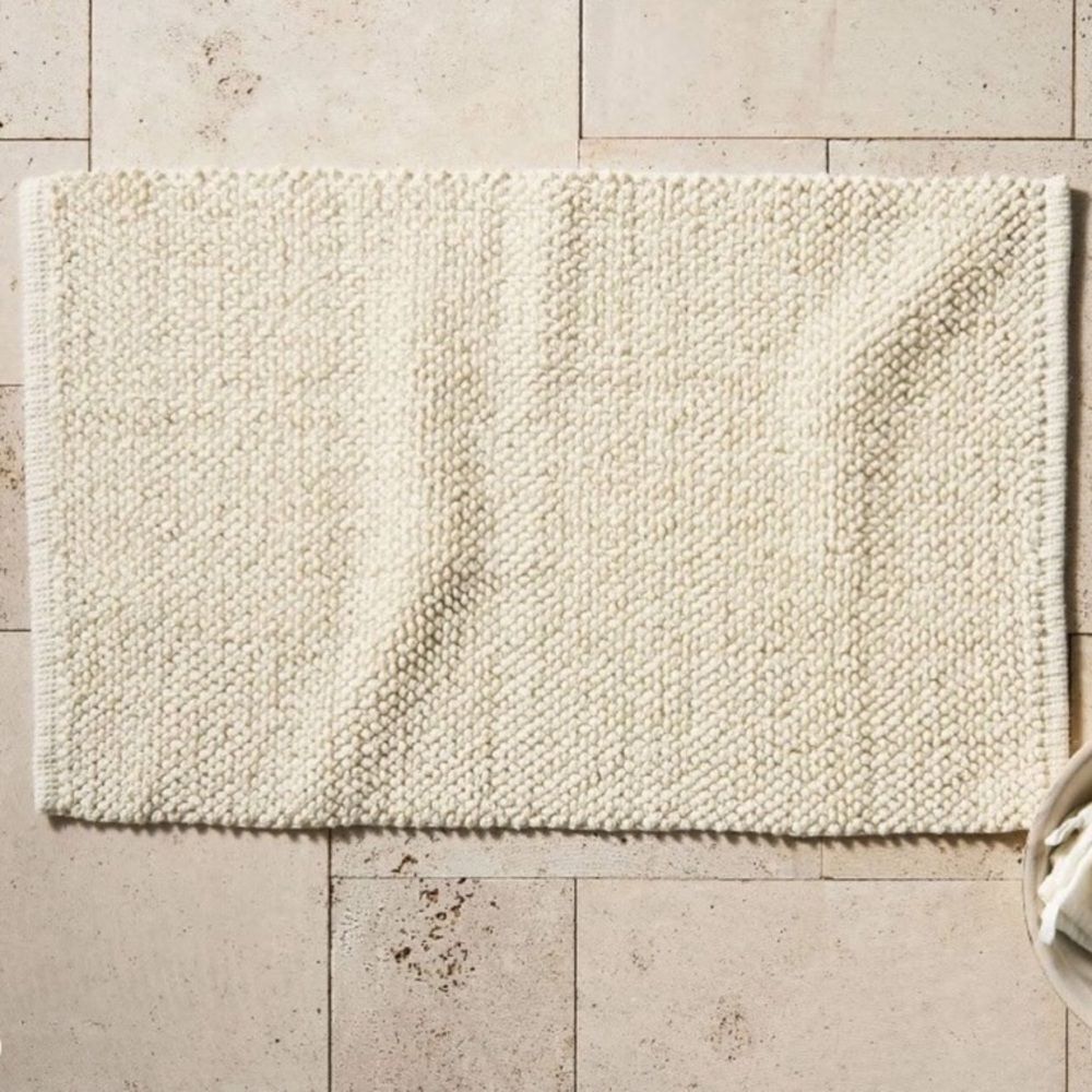 Casaluna Textured Cream Bath Mat 21x32” Rug - Picture 2 of 7